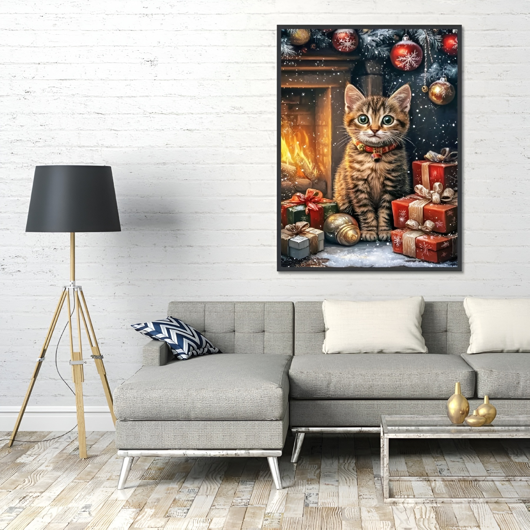 DIY 5D Diamond Art Kit for Adults with Gnome and Snowman Holiday Theme