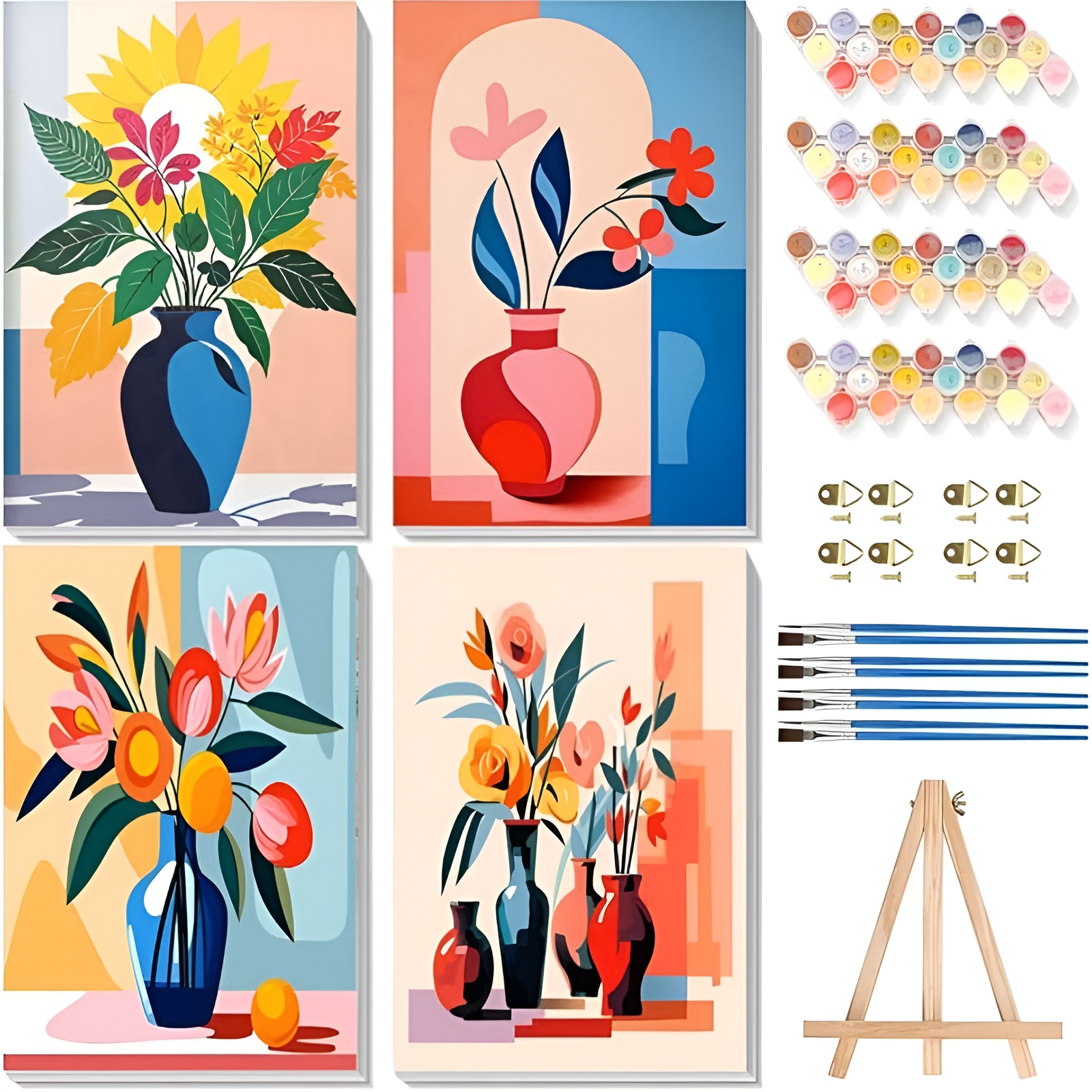 Canvas Paint by Numbers Kit for Adults with Acrylic Paints