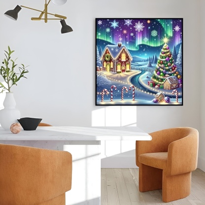 5D Round Full Drill Winter Gem Painting Crafts Kit