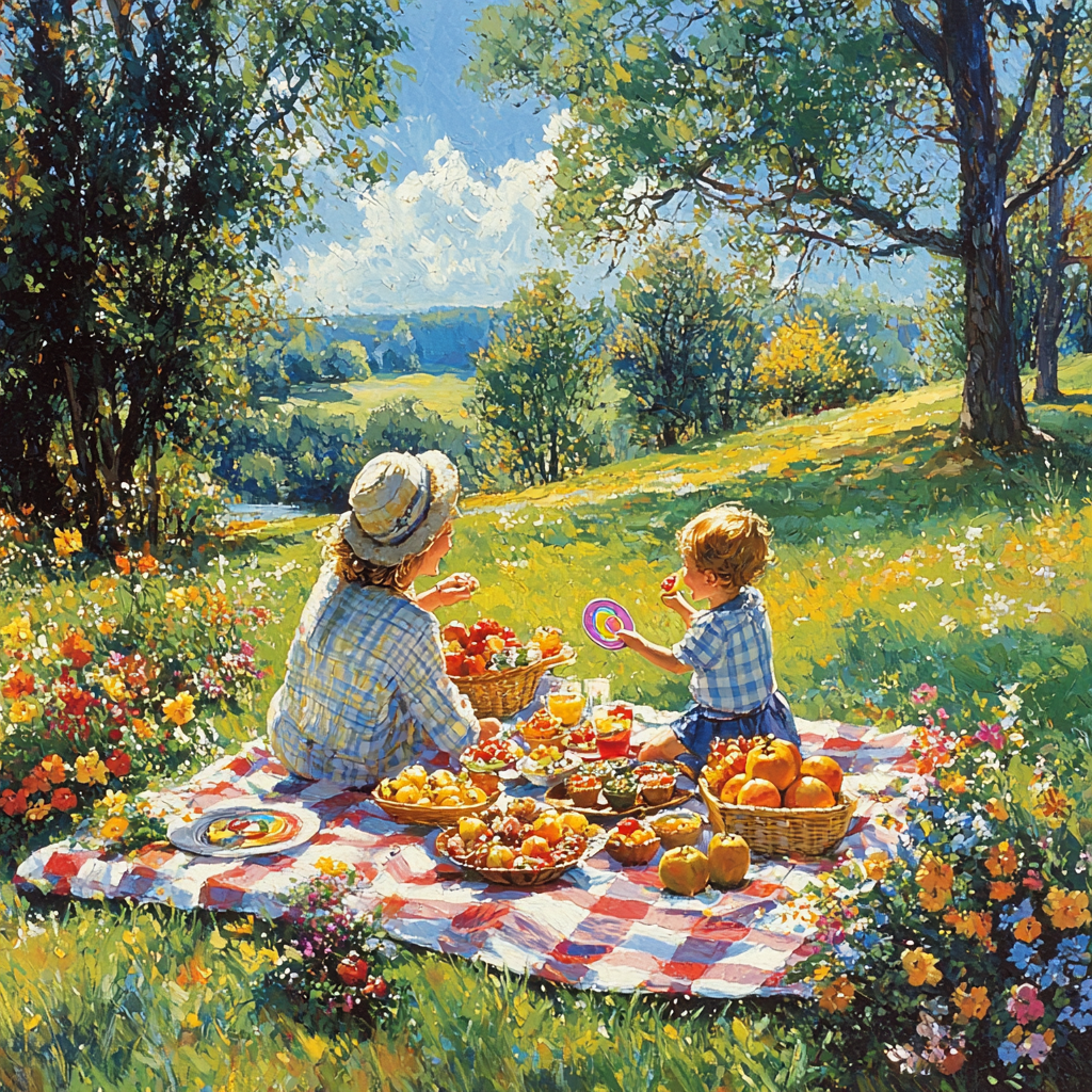 Moments In Nature: A Sunlit Picnic Celebration Paint By Diamond