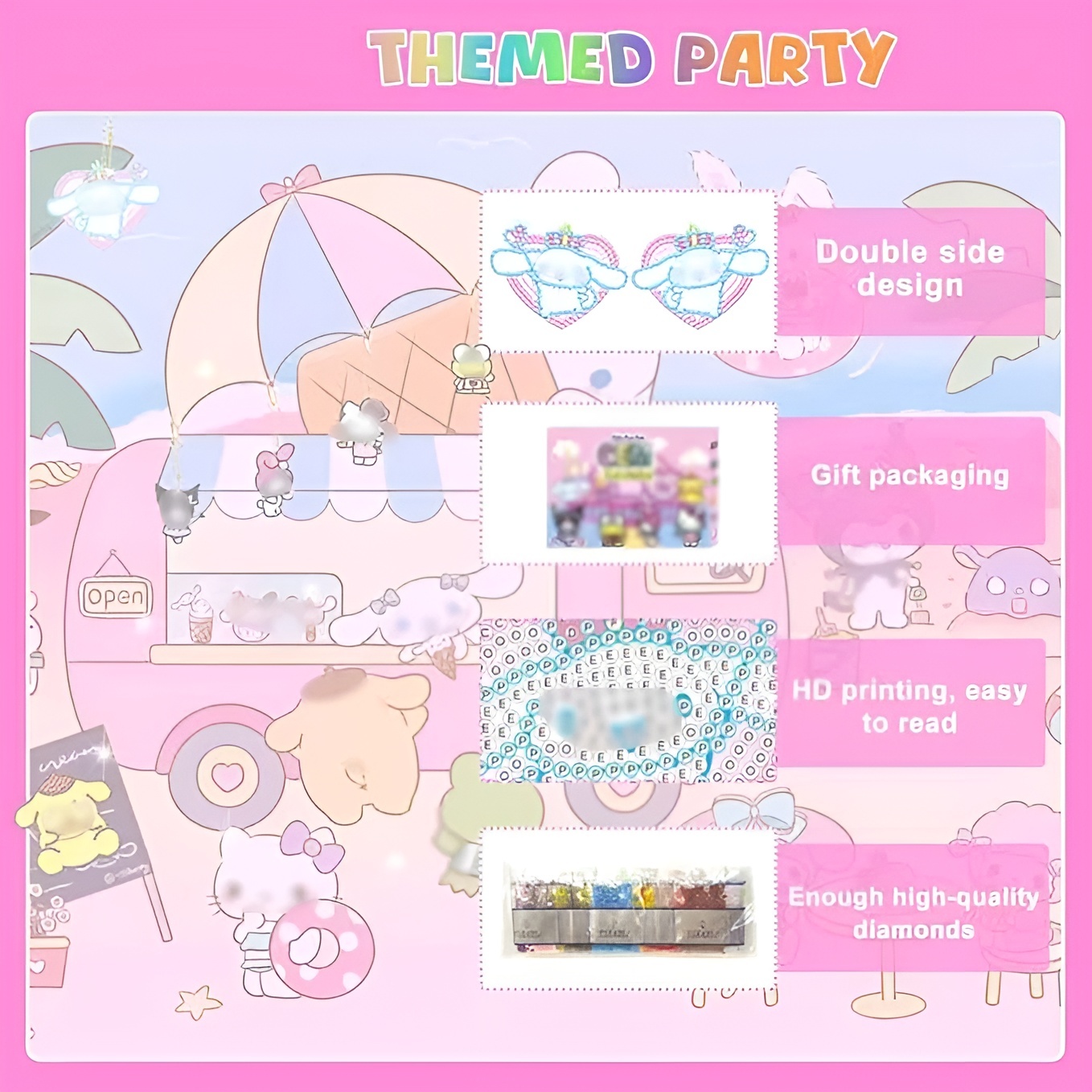 6Pcs Make Your Own GEM Art Keychains