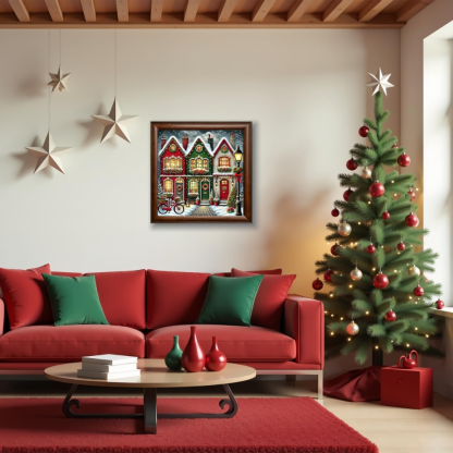 Christmas House Themed Diamond Art Painting Kit
