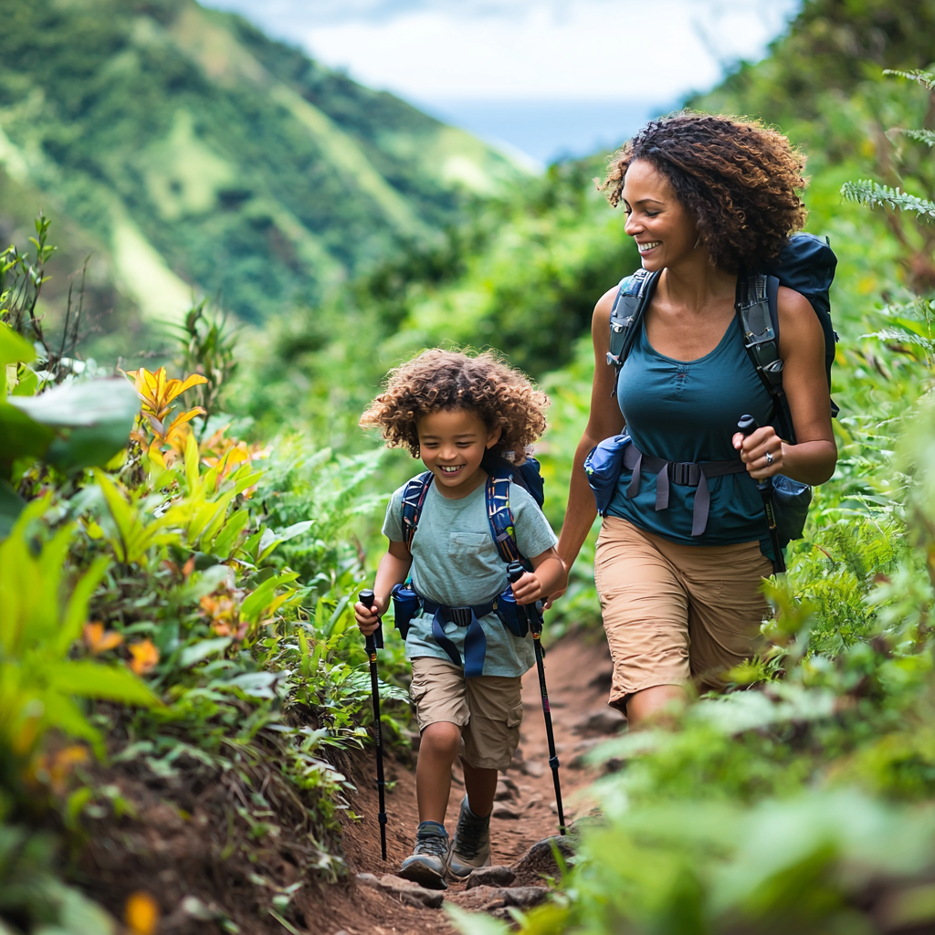 Adventure Awaits: A Mother-Child Hiking Expedition Paint By Diamond