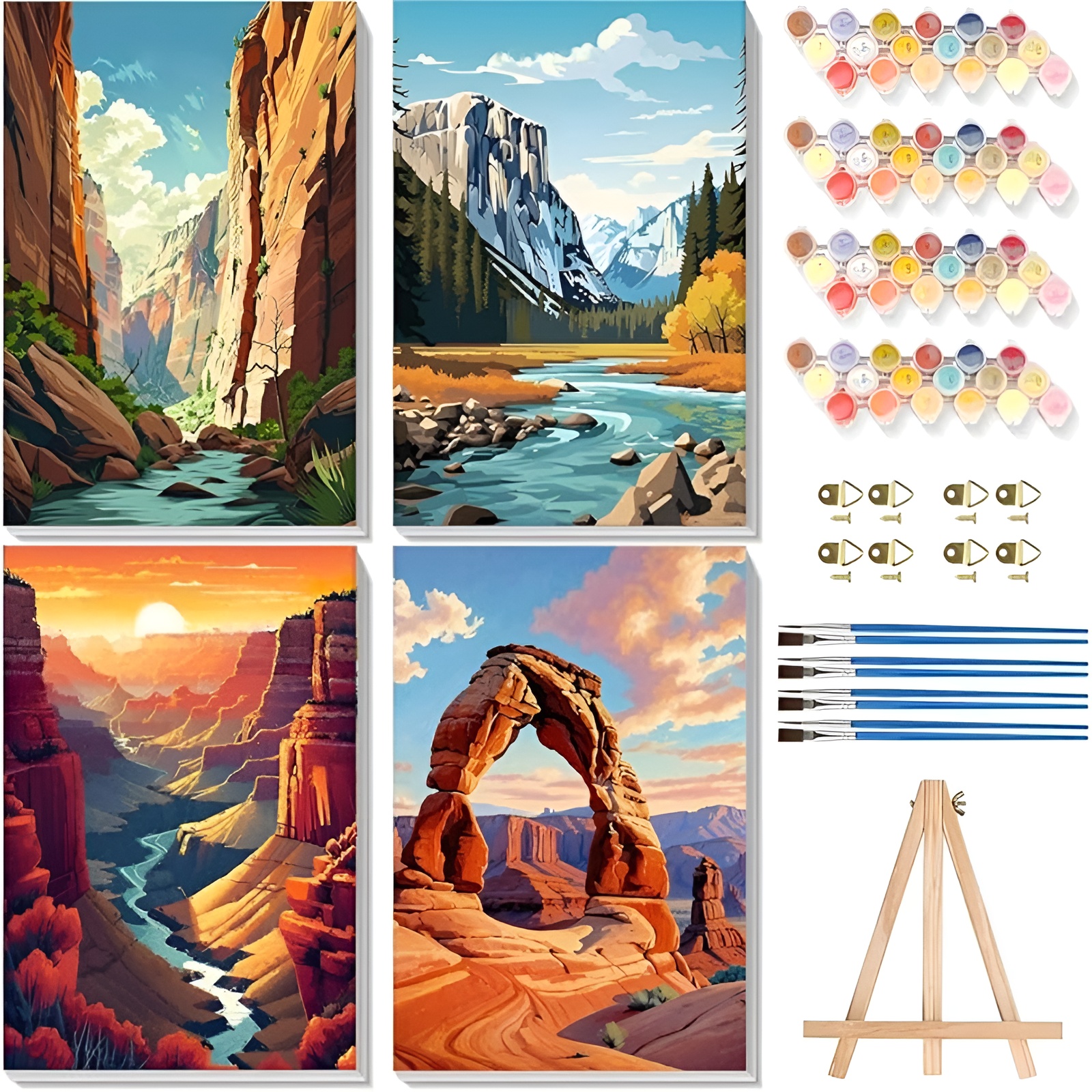 Canvas Paint by Numbers Kit for Adults with Acrylic Paints