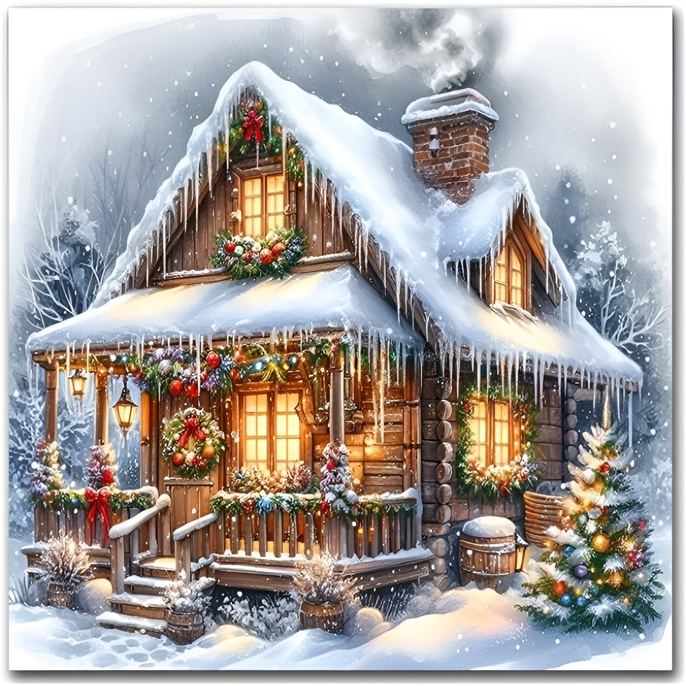 DIY 5D Christmas Diamond Art Kit with Round Drill for Holiday Decor