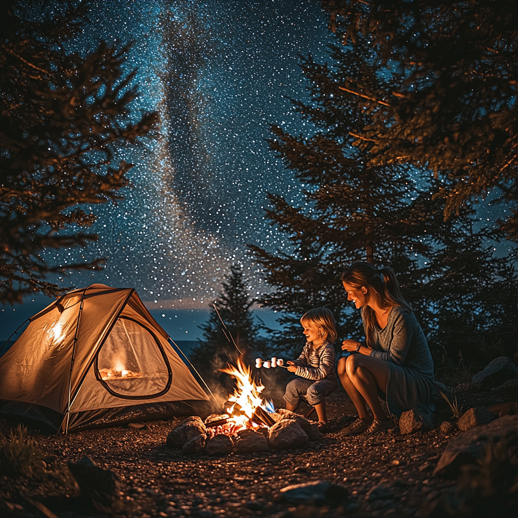 Embracing Nature: A Family Camping Trip Paint By Color