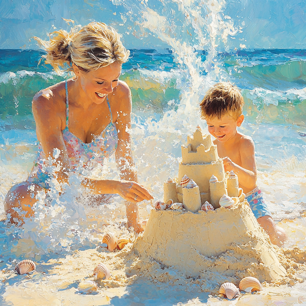 Sunny Delights: A Day At The Beach Paint By Diamond