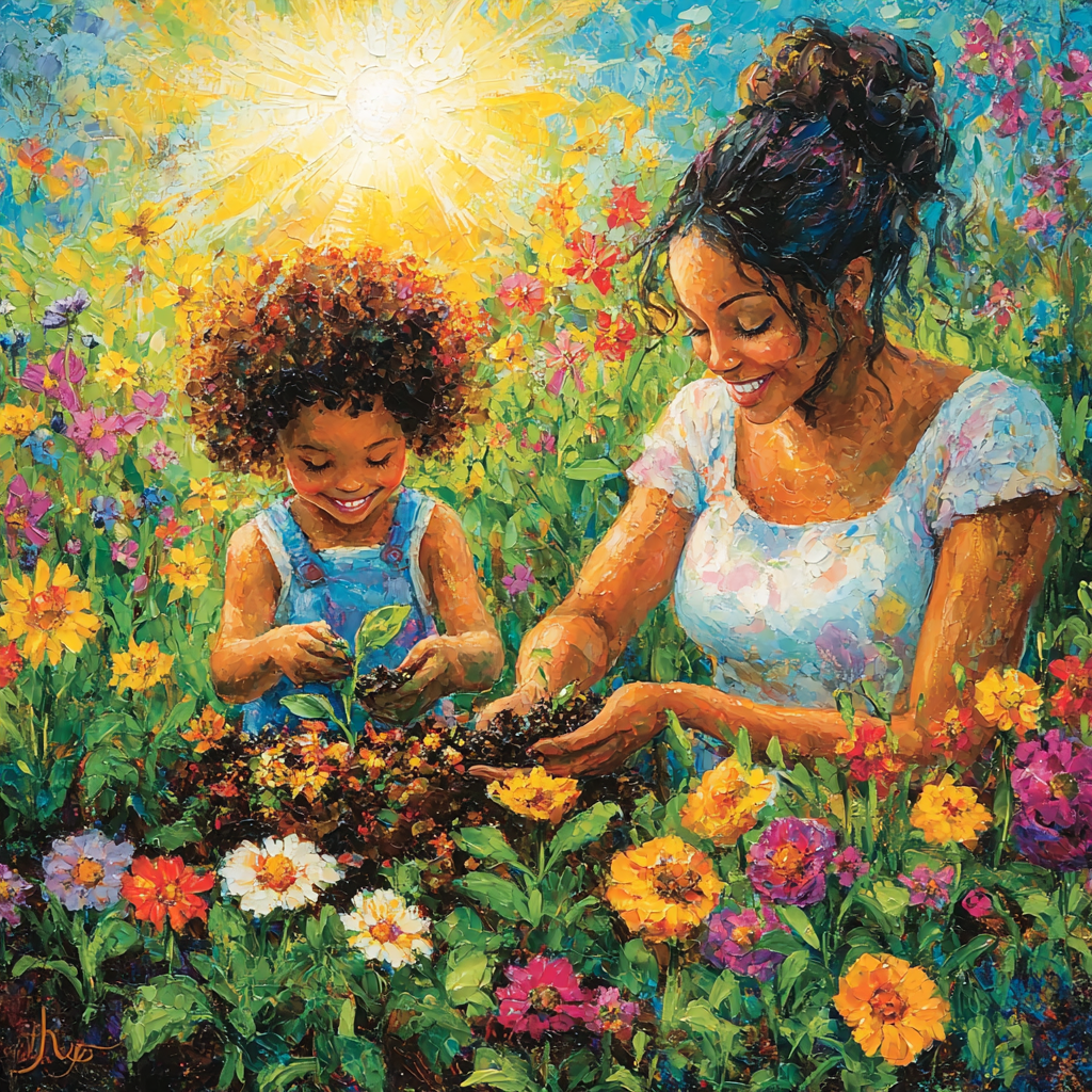 Blossoms Of Togetherness: A Planting Day Paint By Diamond