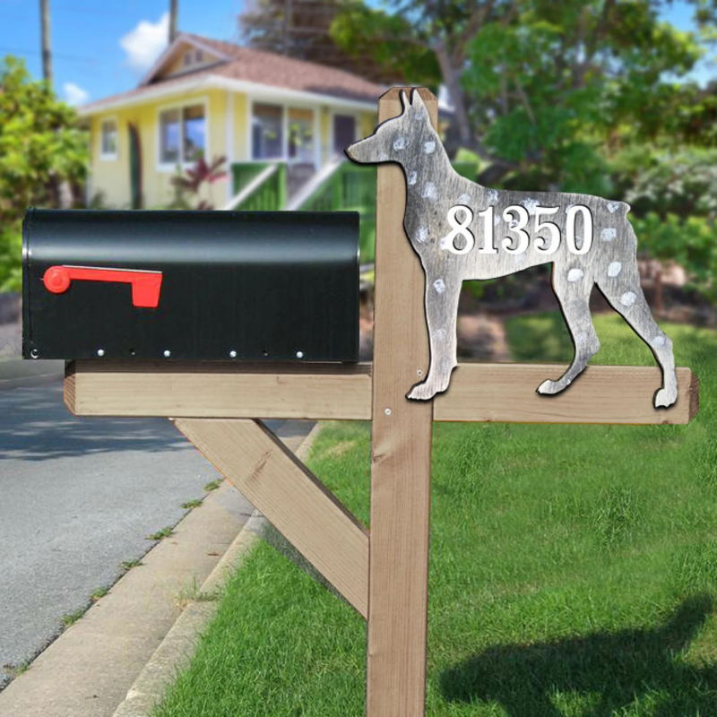 Personalized Dog Silhouette Wooden Address Sign