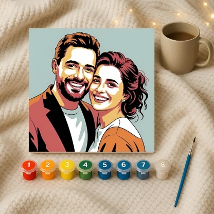 Custom Couple Paint By Number Portrait