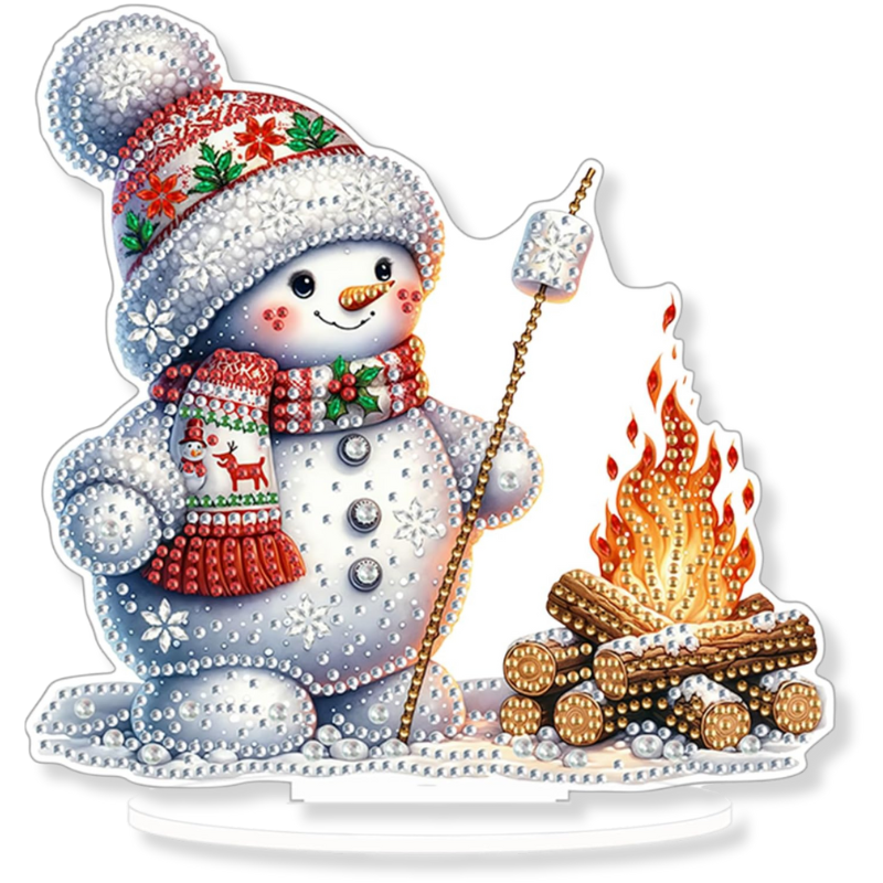 Christmas Snowman Tabletop Diamond Art Kit for Adults