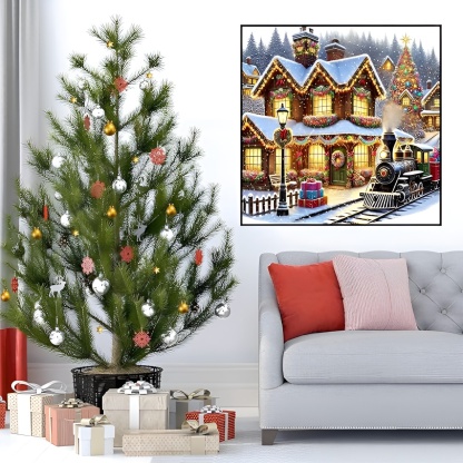 DIY 5D Christmas Diamond Art Kit with Round Drill for Holiday Decor
