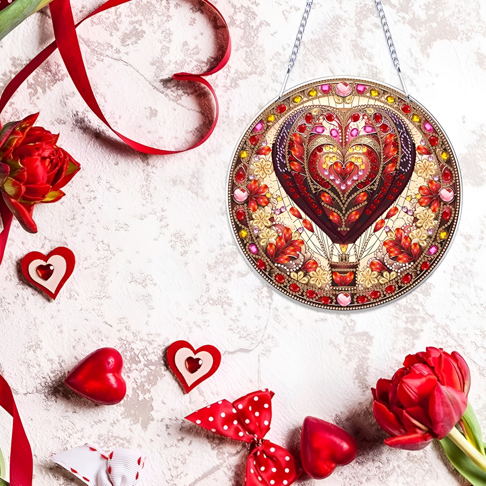 DIY Christmas Ornament Diamond Art Kit with Double Sided Design