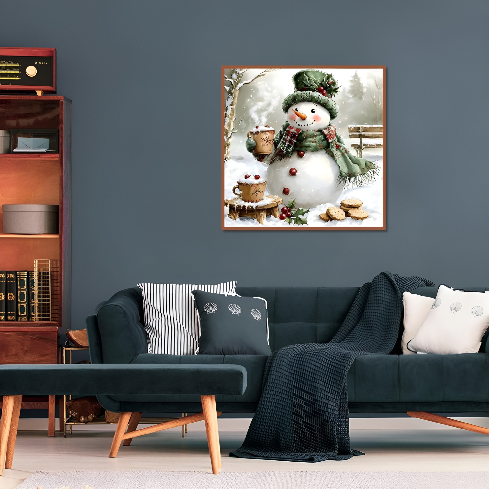 DIY 5D Diamond Art Kit for Adults with Gnome and Snowman Holiday Theme