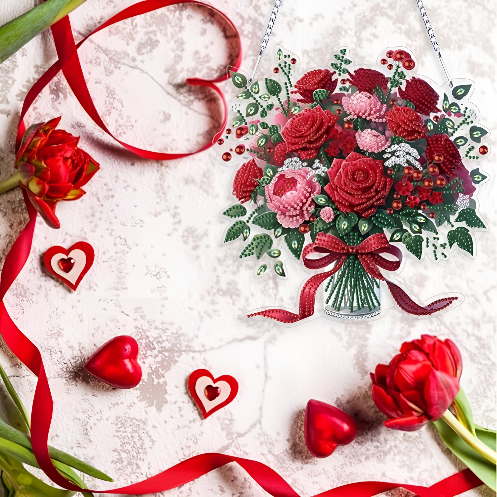 DIY Christmas Ornament Diamond Art Kit with Double Sided Design