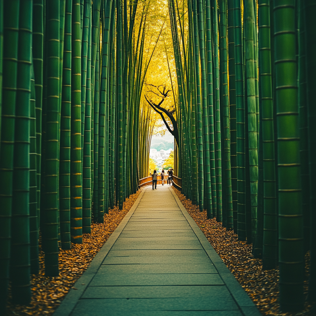 Bamboo Grove In Kyoto Tranquil painting diamond kit