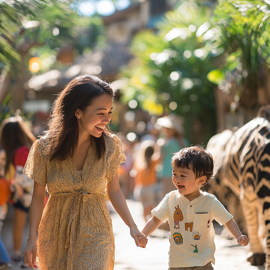 Enchanted Day: A Mother-Child Day Trip To The Zoo Diamonded Painting Kits
