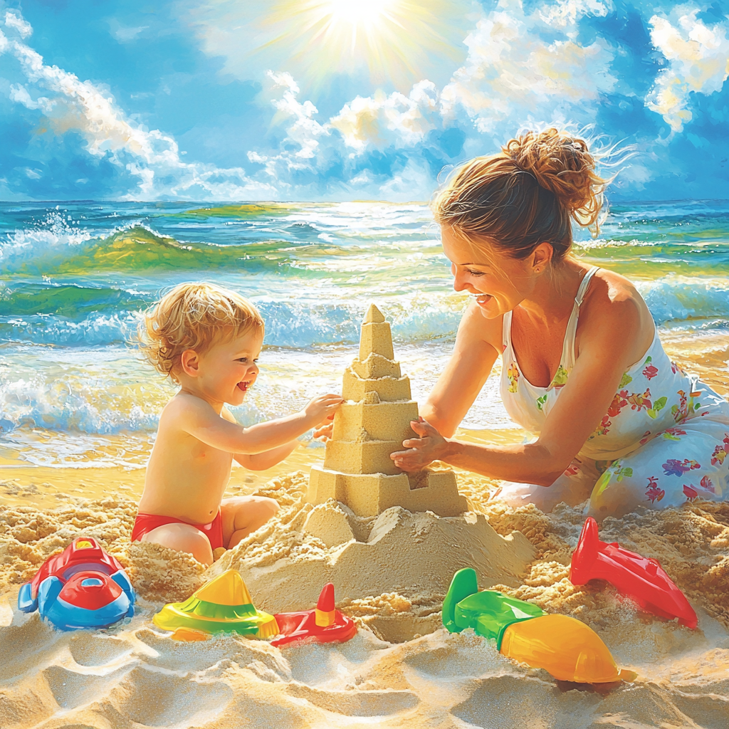 Seaside Adventures: Building Sandcastles Together Diamonded Painting Kits