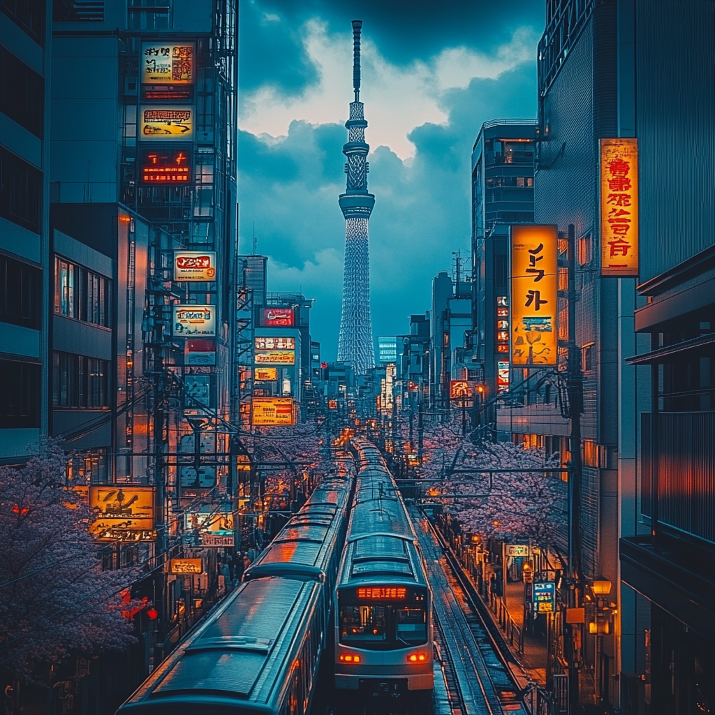 Tokyo Skytree Panorama paint by diamond