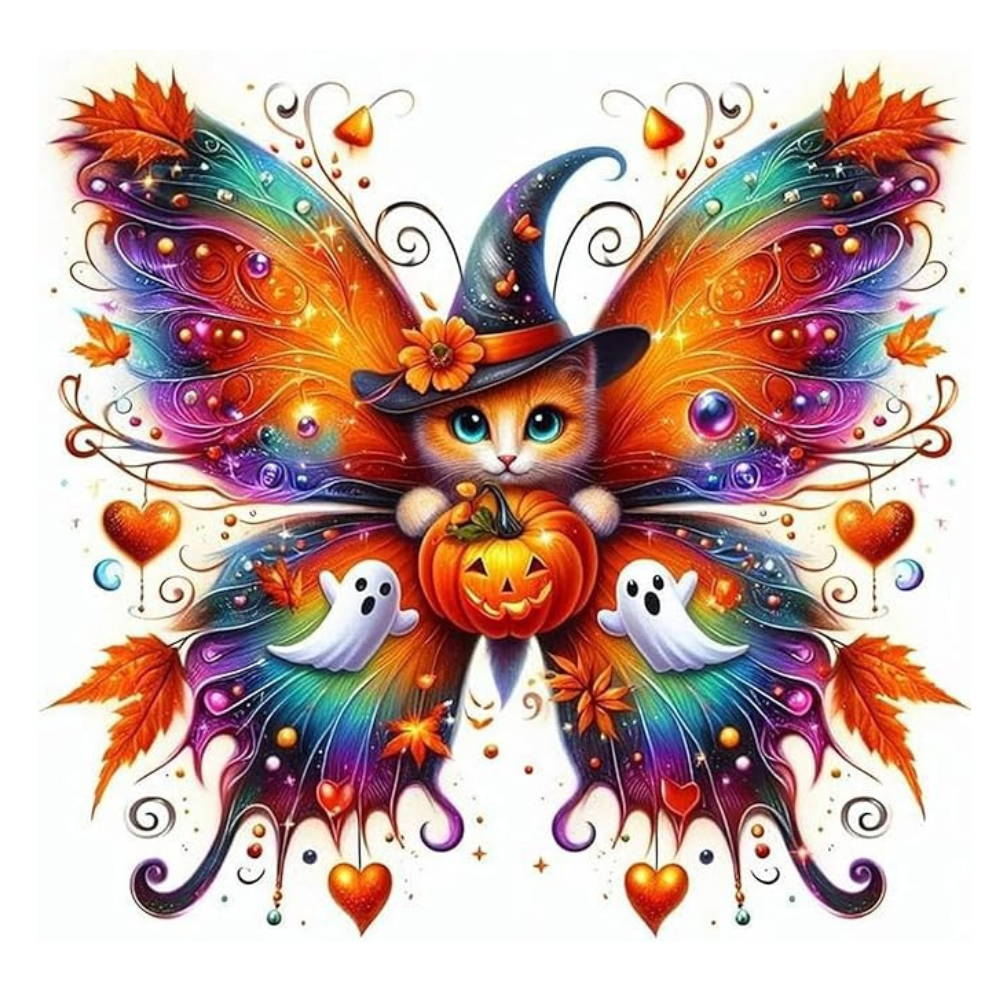 Autumn Moon Night Halloween Wall Decor Paint By Diamonds Kit