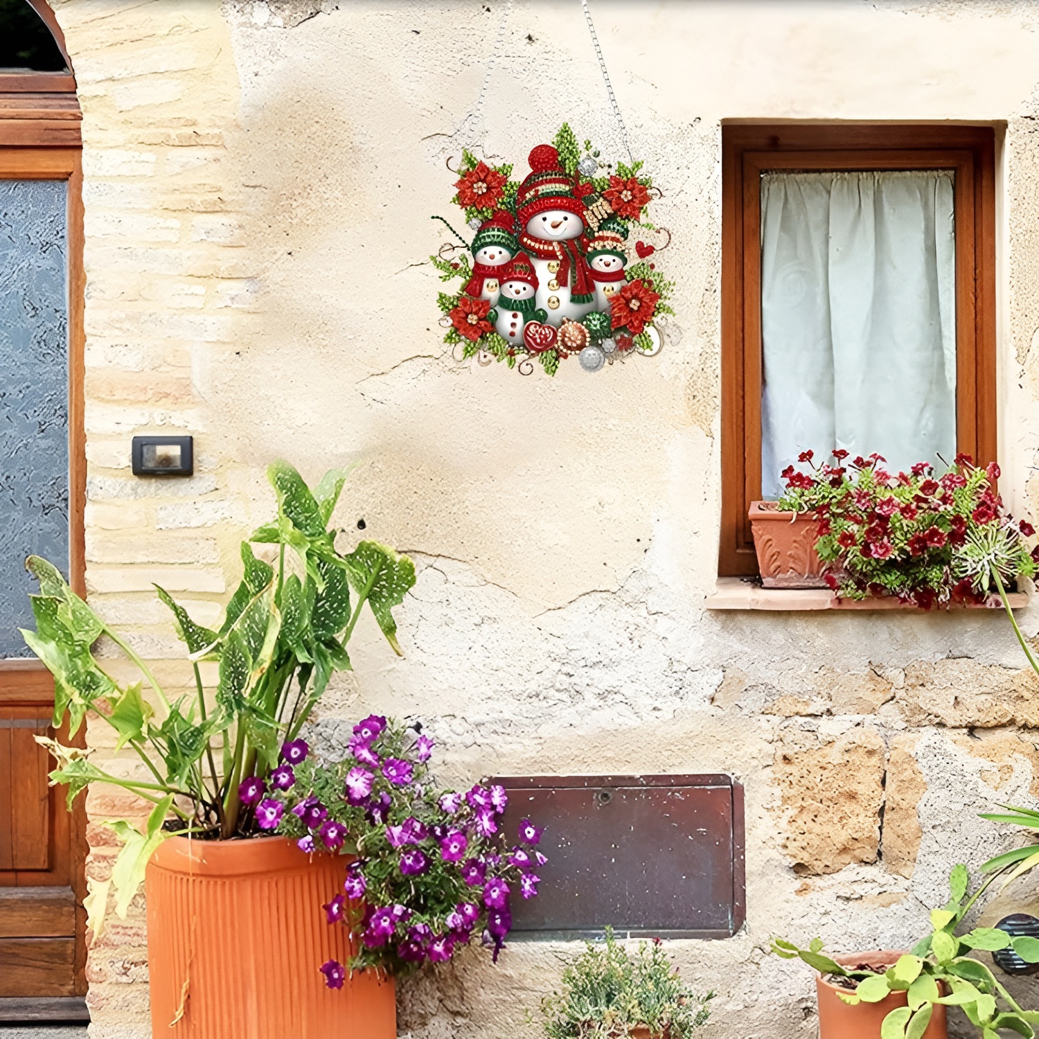 5D Crystal Diamond Painting Kit for Christmas Wall and Window Display