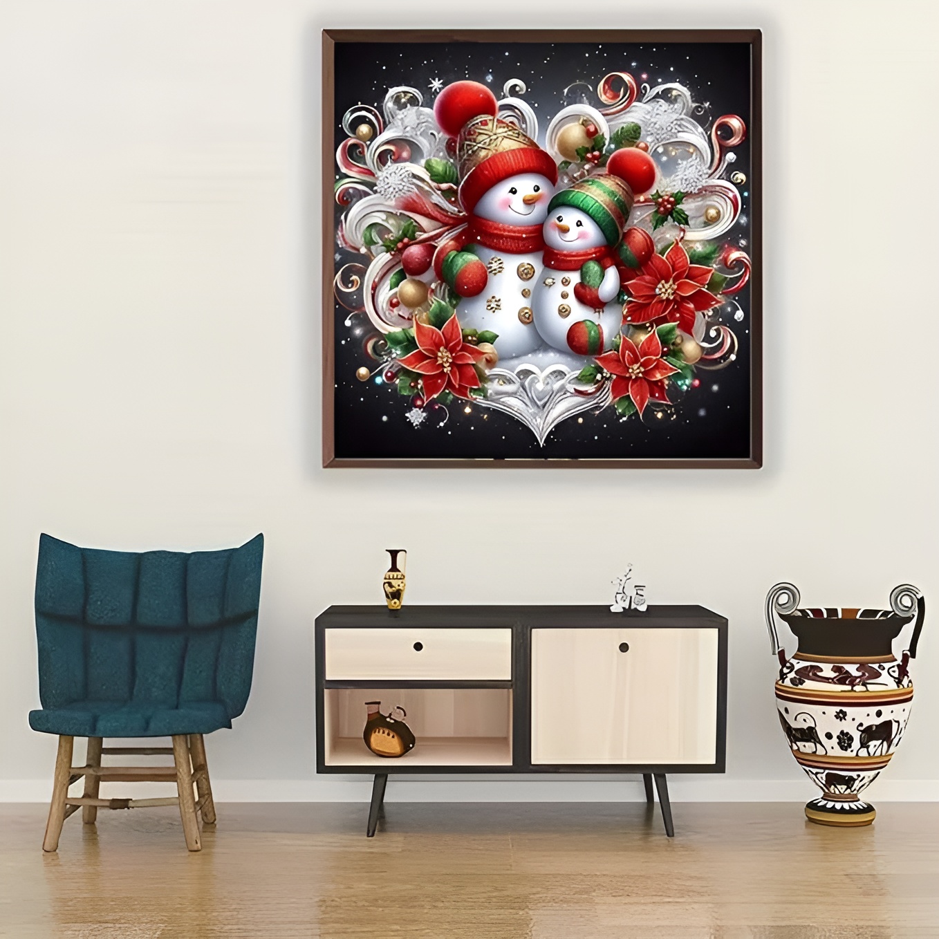 5D Round Full Drill Winter Gem Painting Crafts Kit