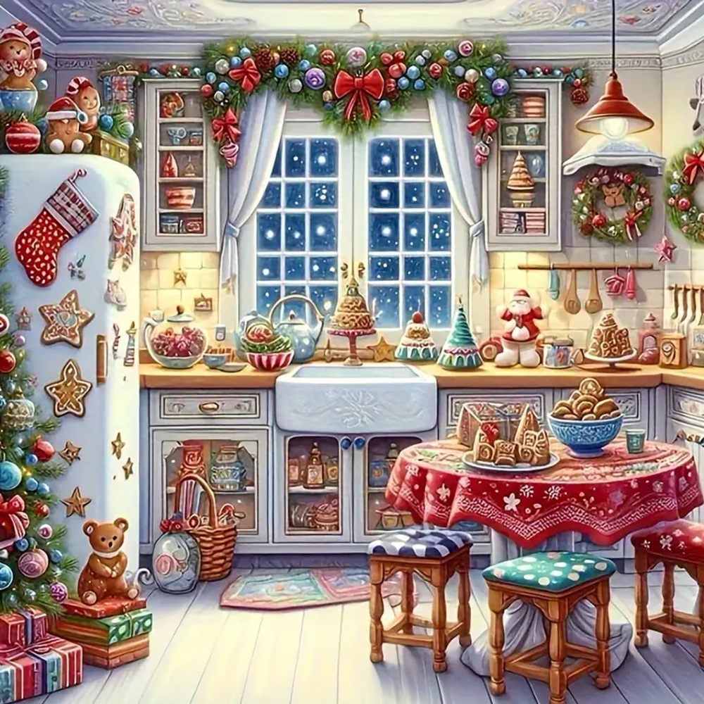 Christmas House Themed Diamond Art Painting Kit