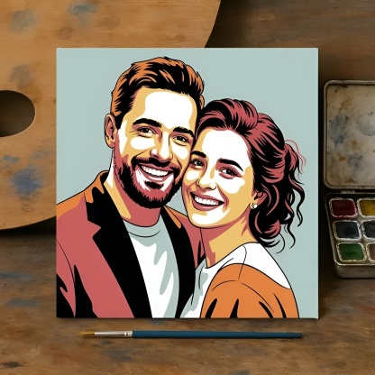 Custom Couple Paint By Number Portrait