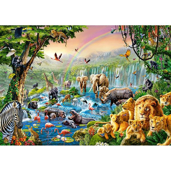 Animal World in the Waterfall 5D DIY Paint By Diamond Kit – Original ...
