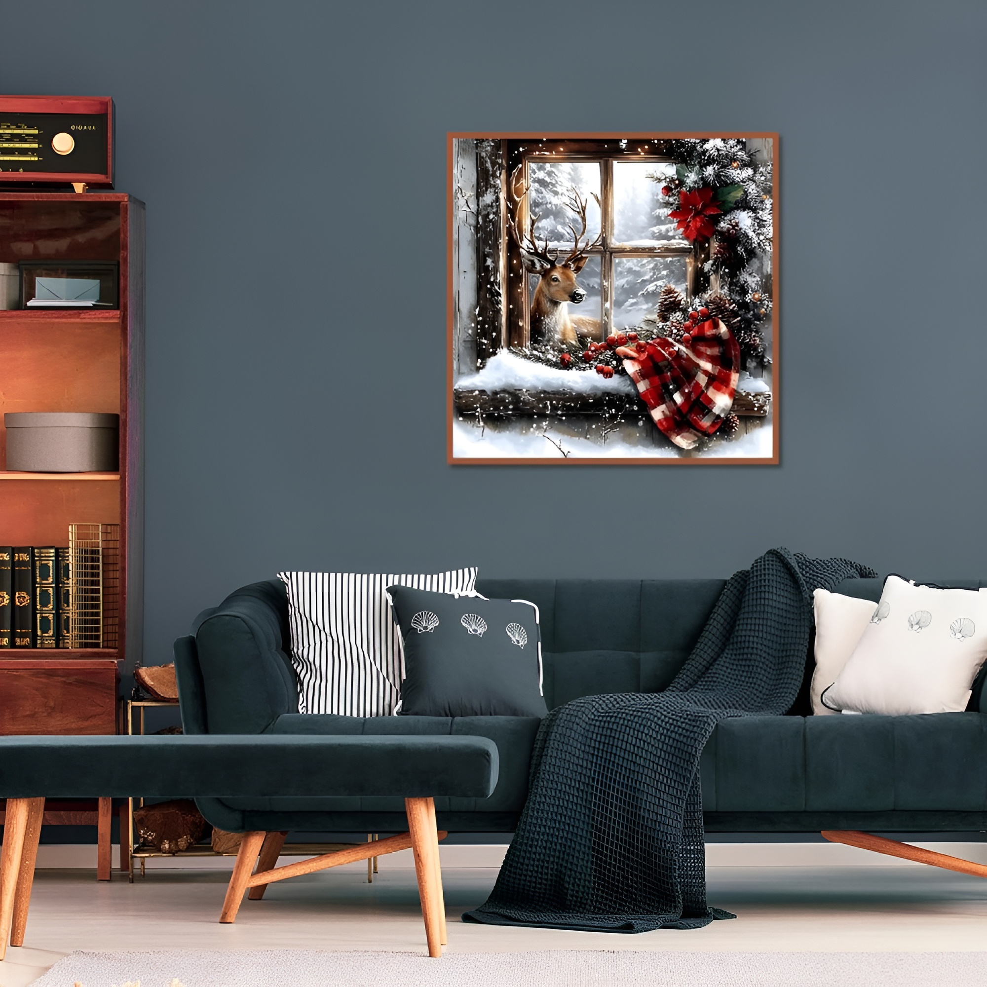 DIY 5D Diamond Art Kit for Adults with Gnome and Snowman Holiday Theme