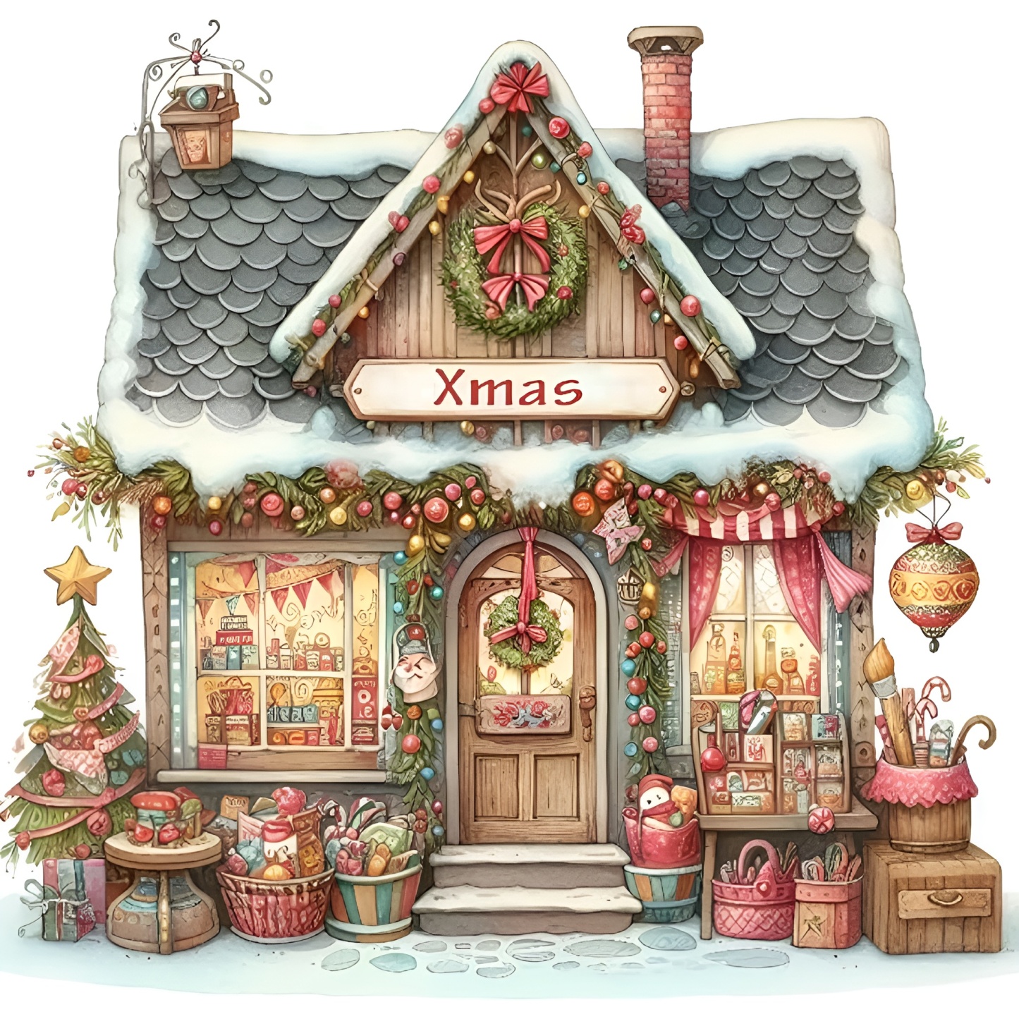 DIY 5D Diamond Art Kit for Adults with Gnome and Snowman Holiday Theme