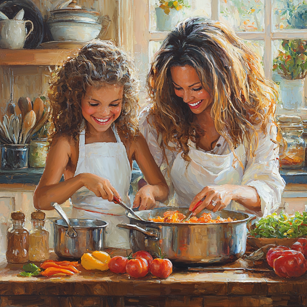Culinary Creativity: A Mother-Child Cooking Adventure Diamonded Painting Kits