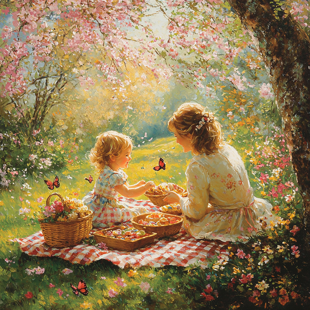 Whispers Of Wonder: Mother And Child In A Secret Garden Painting By Diamonds Kit