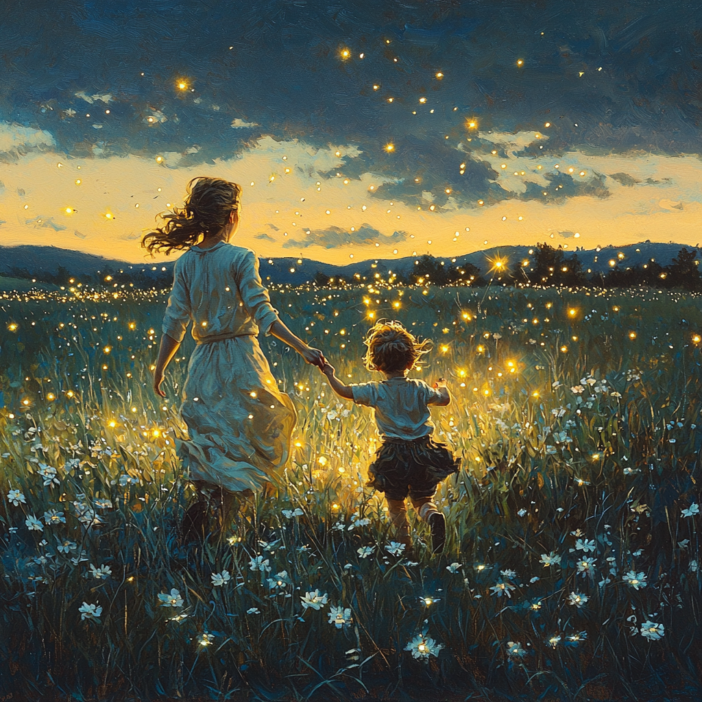 Chasing Fireflies: An Enchanted Evening Paint By Color