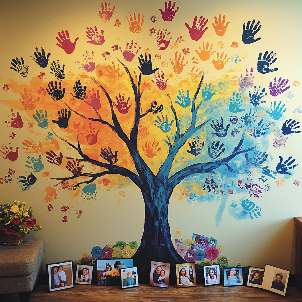 Roots Of Love: A Family Tree Art Piece Paint By Color