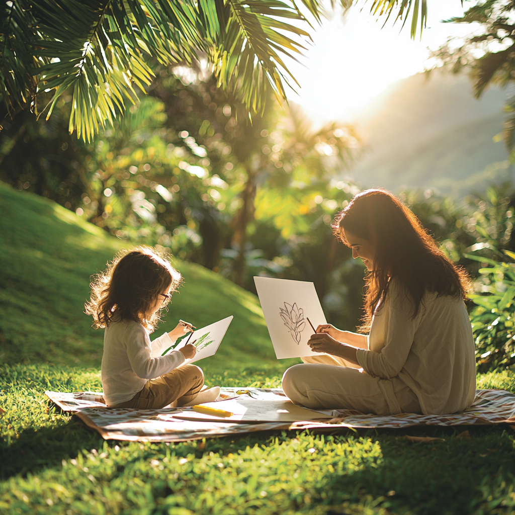 Art In Nature: A Family Outdoor Drawing Session Paint By Color