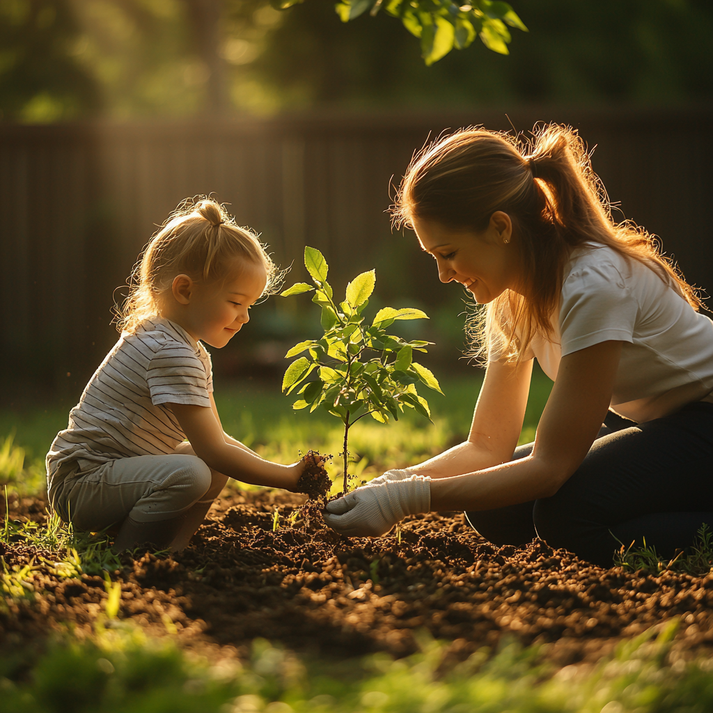 Evergreen Bond: Planting A Tree Together Paint By Diamond