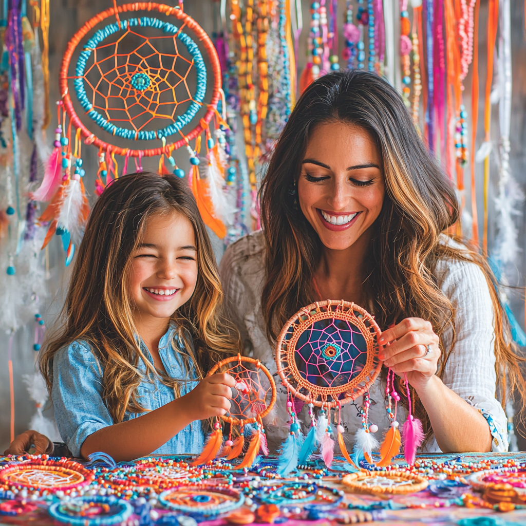 Dreamy Adventures: Crafting Dreamcatchers Together Painting By Diamonds Kit