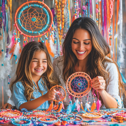 Dreamy Adventures: Crafting Dreamcatchers Together Painting By Diamonds Kit