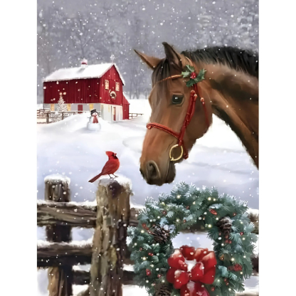 DIY 5D Diamond Art Kit for Adults with Gnome and Snowman Holiday Theme