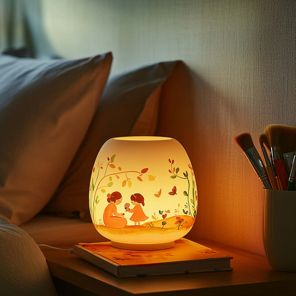 Luminous Echoes: Mother-Daughter Glowing Art Lamp Painting Diamond Kit