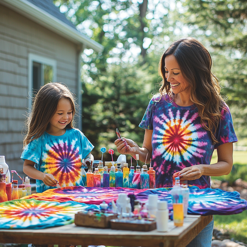 An Afternoon Of Color: DIY Tie-Dye T-Shirts Together Paint By Diamond
