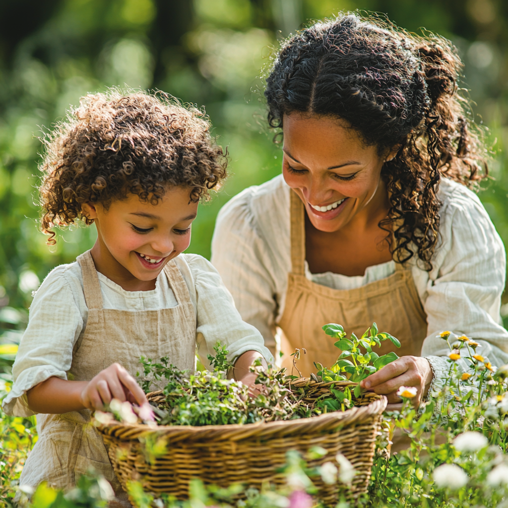 Nature's Bounty: Foraging And Cooking Together Paint By Diamond