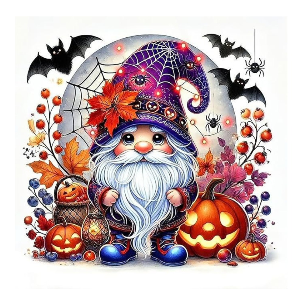 Autumn Moon Night Halloween Wall Decor Paint By Diamonds Kit