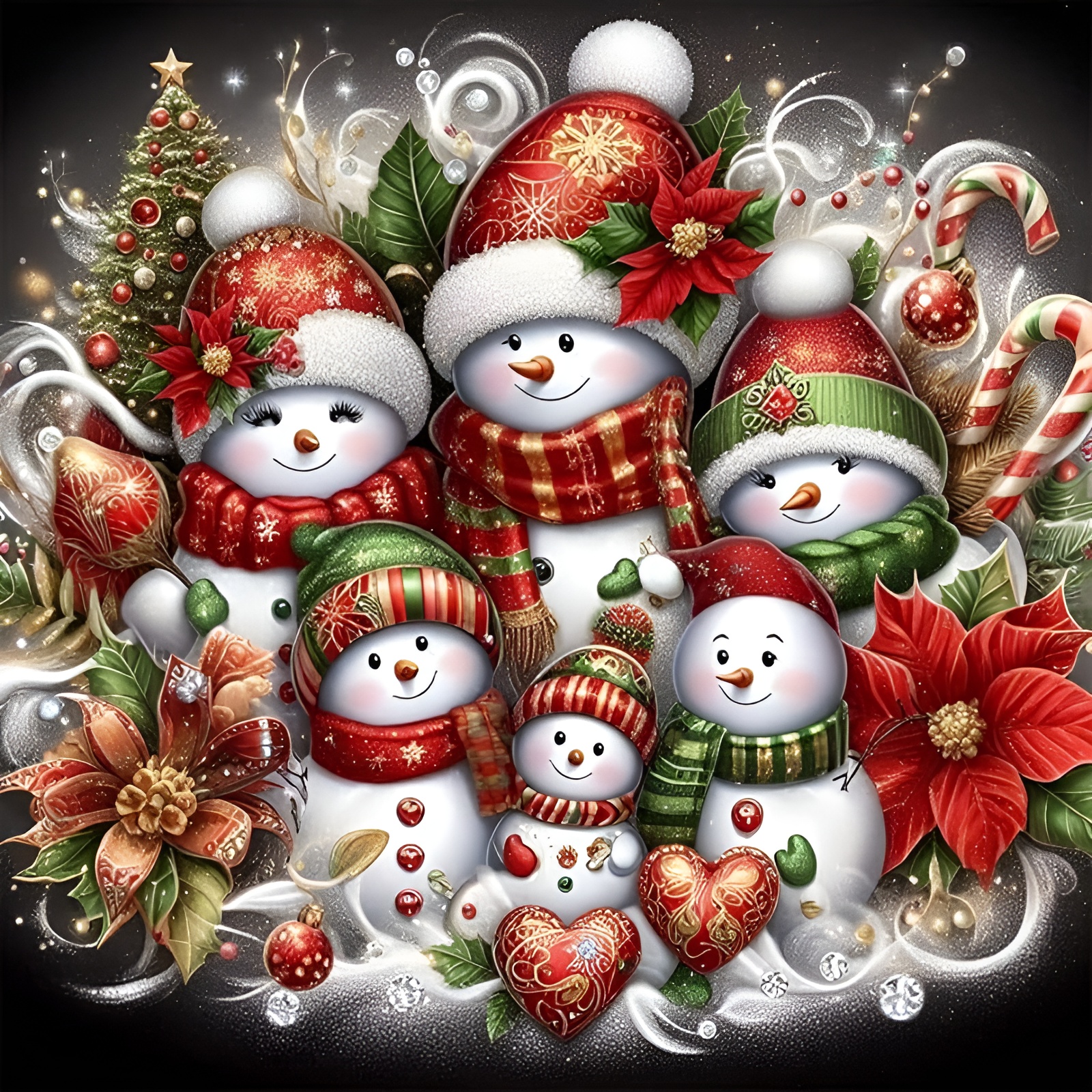 Round Full Drill 5D Christmas Diamond Painting Art Kits