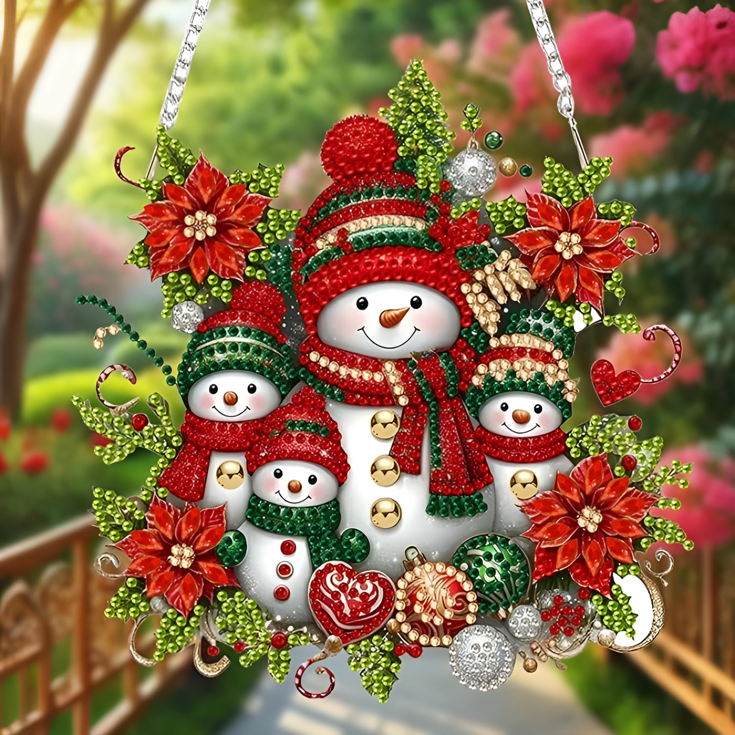 5D Crystal Diamond Painting Kit for Christmas Wall and Window Display