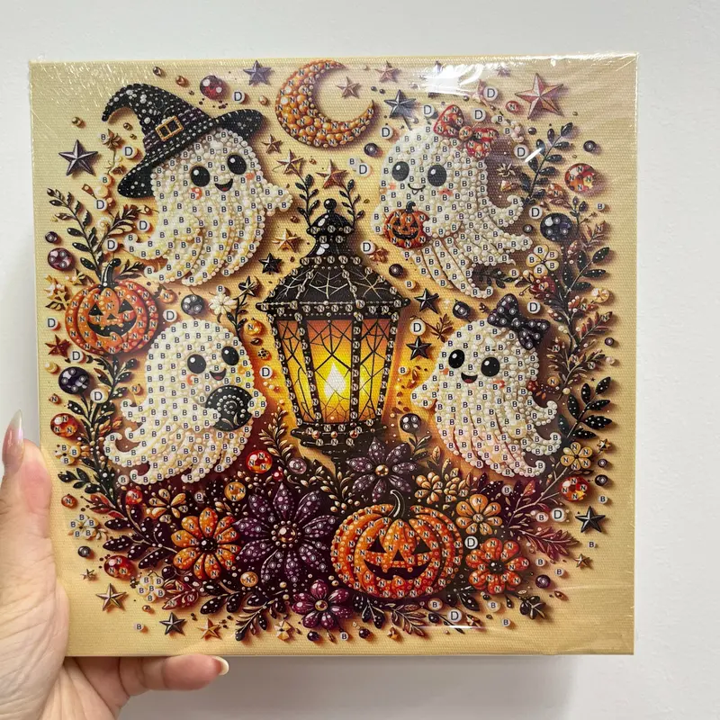 DIY Halloween Paint By Diamond Craft Kit With Artboard And Tools