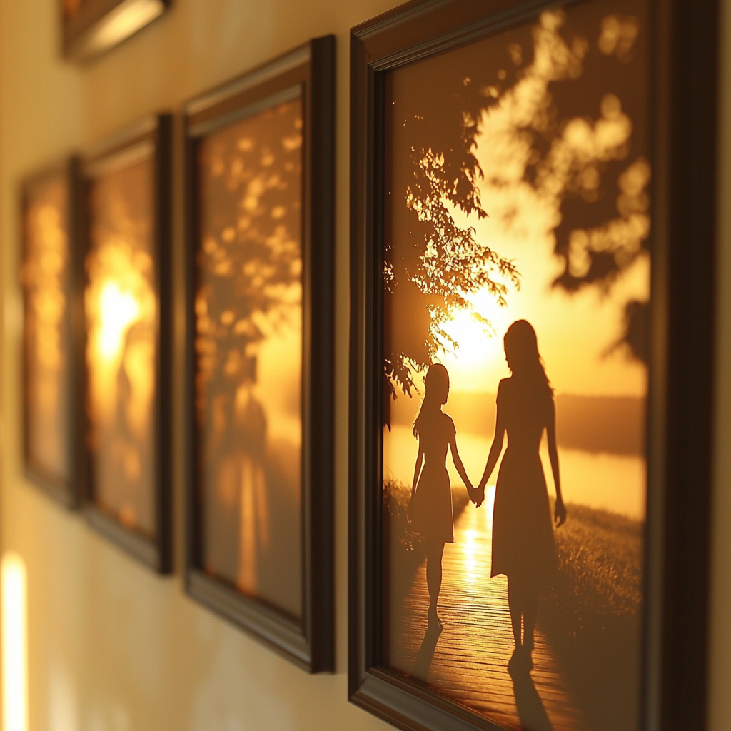 Radiant Reflections: Mother-Daughter Sunrise Walk Painting Diamond Kit