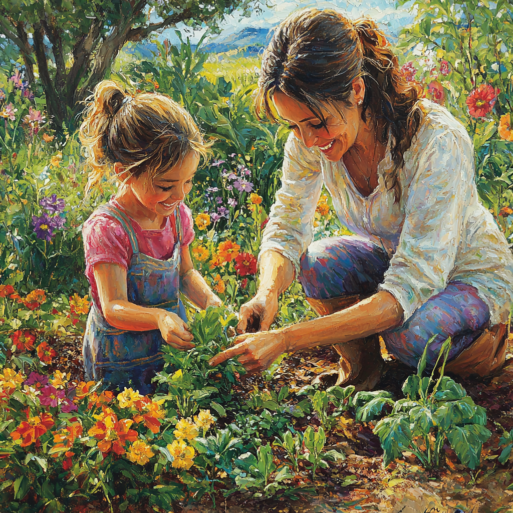 Joy In Nature: A Day Of Gardening Together Paint By Diamond