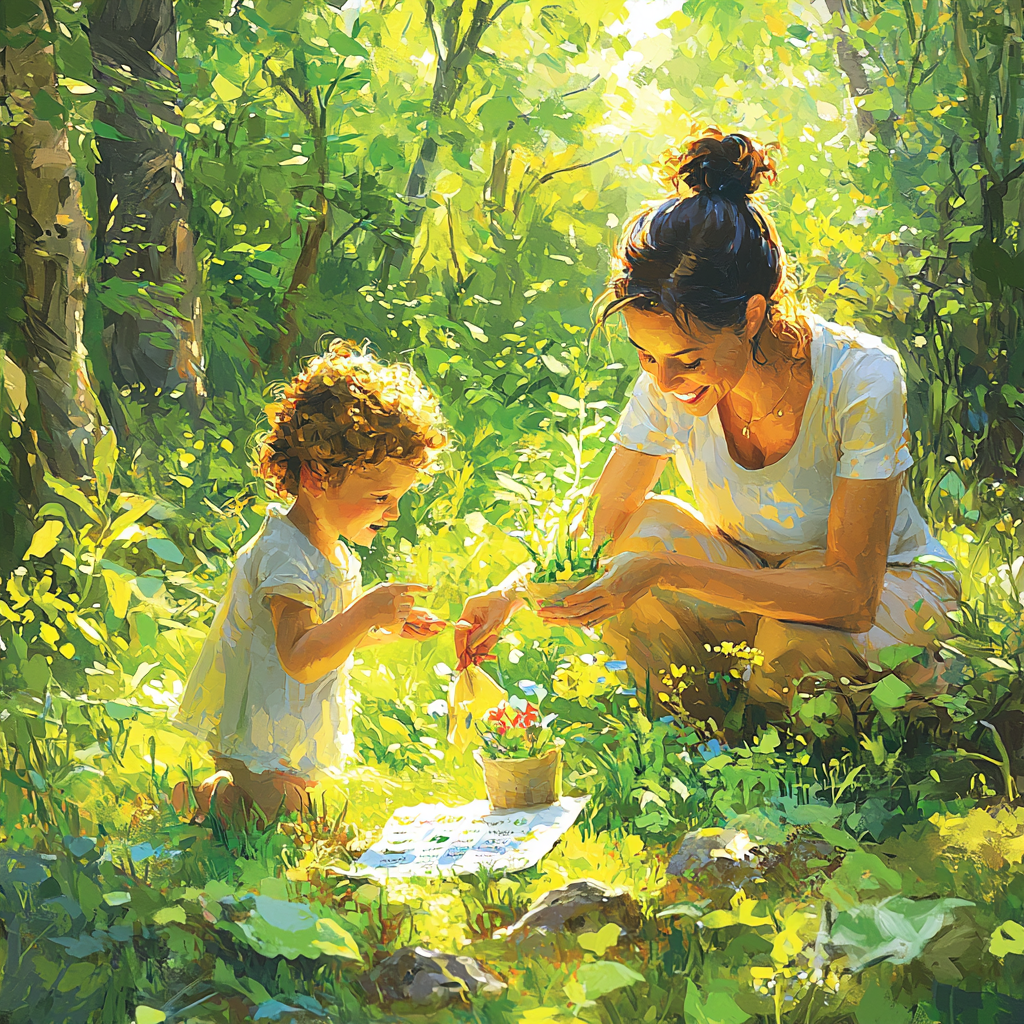Finding Treasures: A Nature Scavenger Hunt Painting By Diamonds Kit
